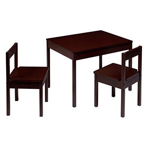 Amazon Basics Juego De Mesa Infantil De Madera Maciza Con Do