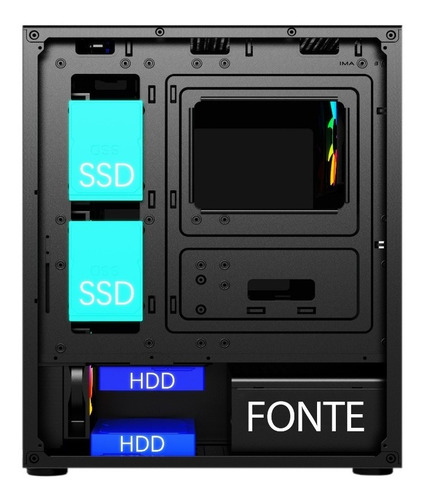 Imagem 4 de 6 de Gabinete Gamer Rgb Vidro Temperado Evolut Ashe Eg-811