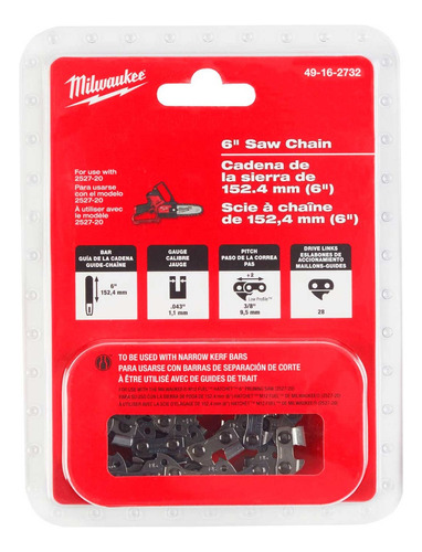 Cadena Para Sierra Podar Milwaukee 49-16-2732 6 PuLG