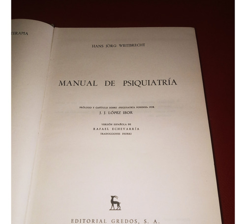 Manual De Psiquiatría - Hans Jörg Weitbrecht - Gredos