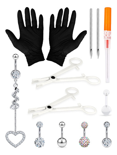 Goerhsjie Kit De Piercing Para Ombligo, Kit De Perforacion D