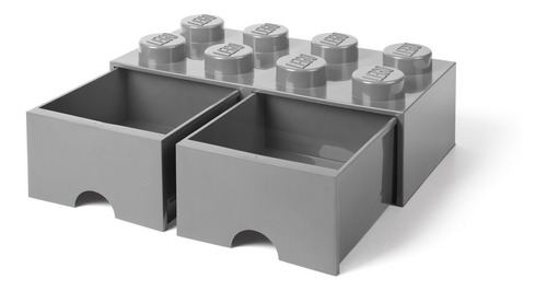Lego Bloque 2 Cajones Apilable Original Cajonera Stone Gray
