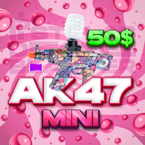 Juguete De Gel Blaster Mini Ak47 De Alta Calidad Y Distancia