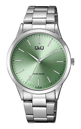 Reloj Q&q Mujer Pulsera Plateado Acero Color del fondo Verde C10A-018