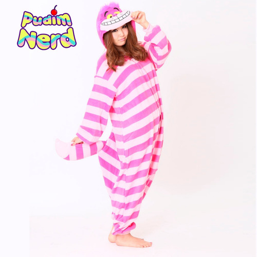 Gato Alice Cheshire Pijama Kigurumi - Pronta Entrega