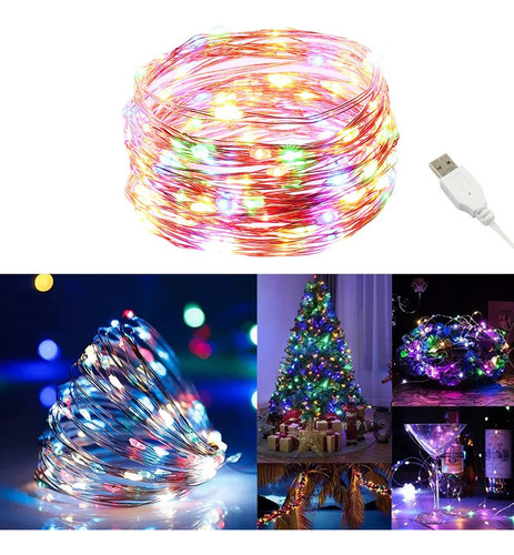 Interruptor Navideño, 50 Led, 5 M, Resistente Al Agua, 110/2