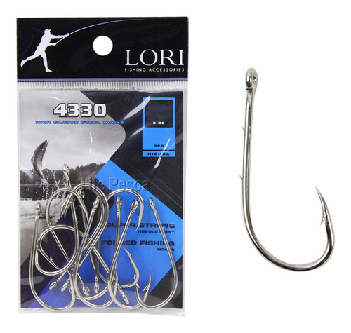 Anzol Lori 4330 Nickel N° 4/0 - 12 Peças