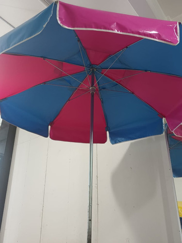 Sombrilla De Lona 2.10 Metros Con Rompevientos Colores Lisa (Usado)