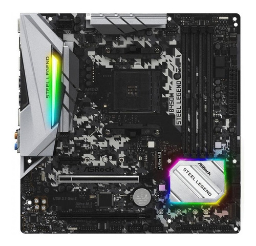 Placa Mae Asrock B450m Steel Legend Chipset B450 Am4 Ddr4