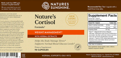 Natures Sunshine Cortisol Formula 90caps