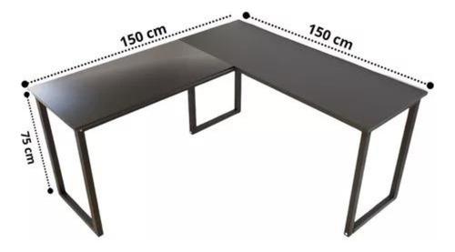 Kit Cadeira De Escritório Ajustável + Mesa Formato L Madeira