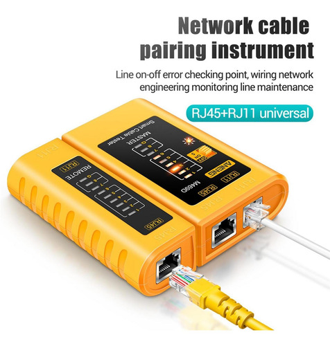Probador De Cable De Red Cat5 Cat5e Cat6 Amarillo Amarillo