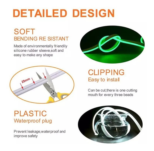 Imagen 3 de 5 de Cinta Neon Led 12v Flexible 5m Incluye Transformador 220v