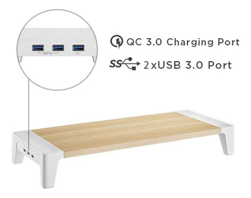 Base Elevador De Monitor Macrotel Mvstb145 + Puertos Usb 3.0