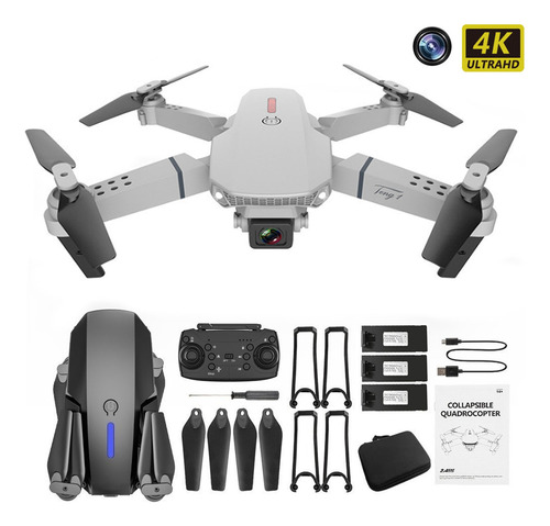 Minidron E525/e88 Pro Con Cámara 4k + 3 Baterías, Económico