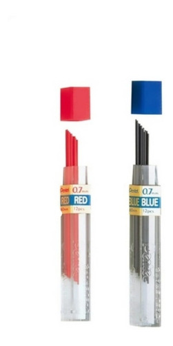  Grafite Pentel 0.7 Colorido Azul + Vermelho