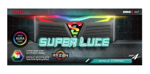 Imagem 2 de 2 de Memória Geil 1x8 Ddr4 3000mhz Super Luce Black Rgb Amd