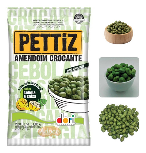 Amendoim Pettiz Crocante Dori Sabor Cebola E Salsa 1,010kg 