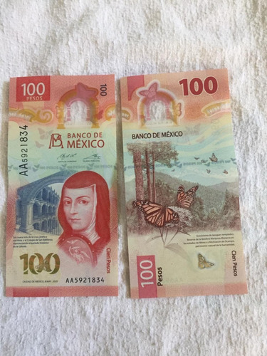 Billetes $100.00 Mexicanos Serie Aa