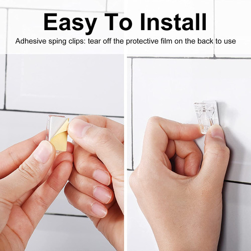 50 Clips Autoadhesivos Para Tapicería De Pared, Clips De Plá