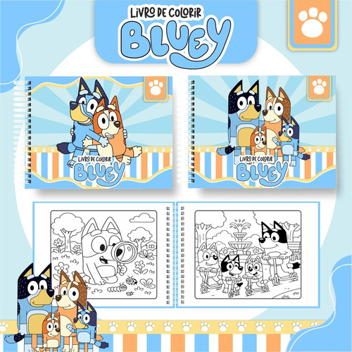 Livro De Colorir Bluey Estilo Bobbie Goods 50 Folhas - Capa Dura -personalizamos Com Nome