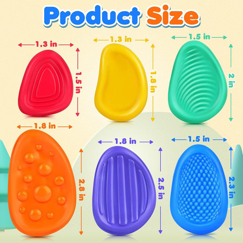 Q Fidget Toys Adults Sensory Stone 6 Pack Textured Worr 3001