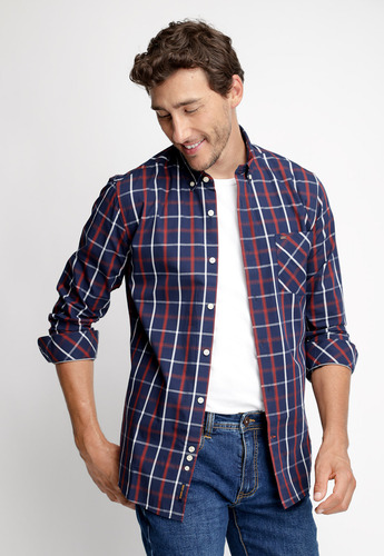 Camisa Hombre Checkered Chicago Fj Marrón Fw2023 Ferouch