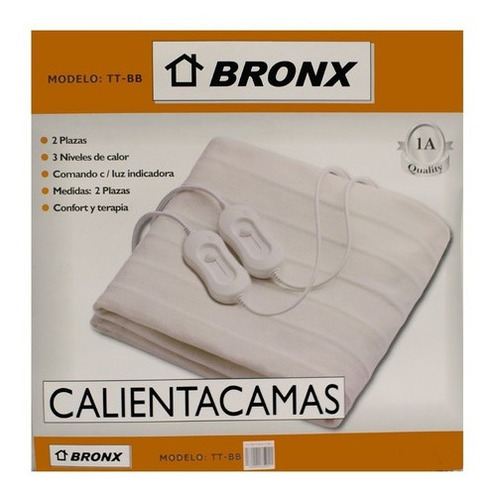Imagen 2 de 4 de Calientacama Bronx 2 Plazas 3 Niveles De Calor Luz Indicador