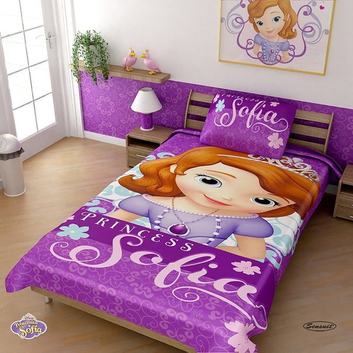 Cobija Cama Sencilla Frozen Minnie Princesas Sofia Disney