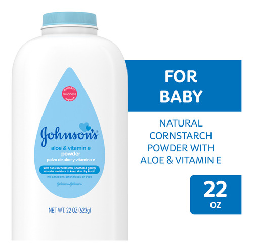Johnson's Talco Para Bebe Con Aloe Y Vitamina E, 623 G.