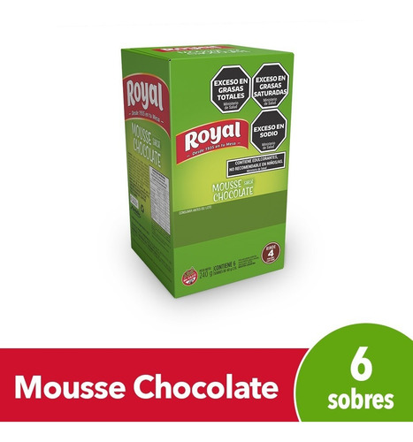 Mousse Royal Light Chocolate X 6 Sobres X 40 Gr