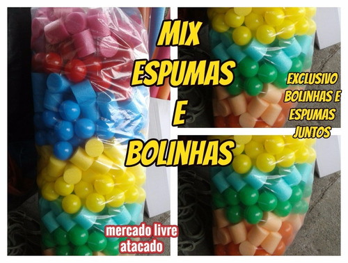 Imagem 2 de 10 de Bolinhas + Espumas Mix Piscina Kit C/ 500 Unidades Promoção