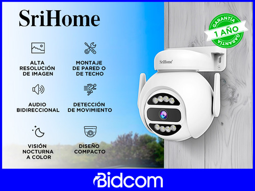Cámara De Seguridad Srihome 4mp Impermeable Visión Nocturna