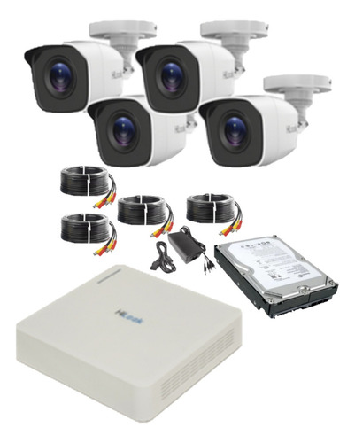 Kit Hilook 4 Camaras Alta Resolucion Y Dvr ,accesorios 500gb