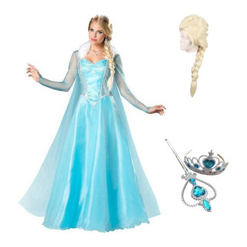 Vestido Lazhu De La Princesa Elsa Para Adultos Frozen2 Anna