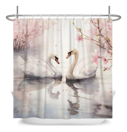 Cortinas De Ducha Con Estampado Del Lago De Los Cisnes