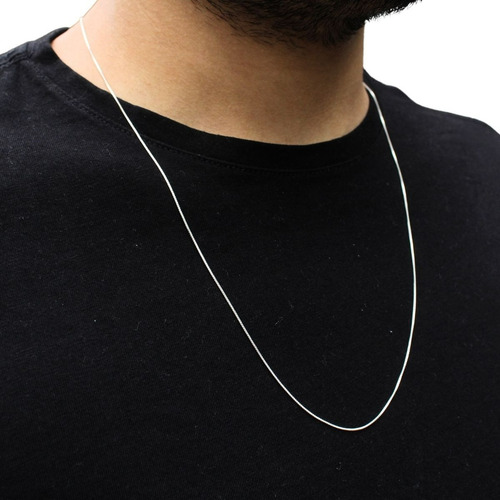 Colar Cordão Feminino Italiana 60cm Fininha Luxo Prata 925 Cor Prateado