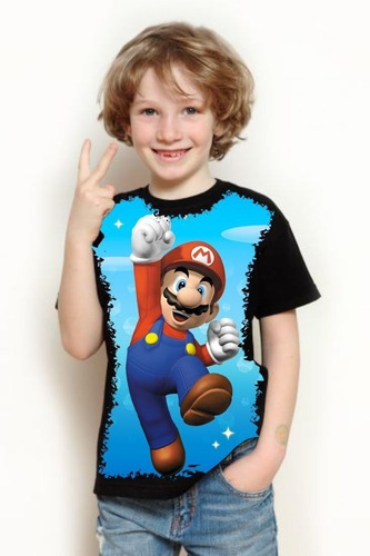 Camiseta Criança 5%off Mario, Super Mario Bros I Game