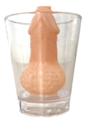 5 Copo Shot Pinto Chá De Lingerie Cor Transparente com enfeite cor de pele