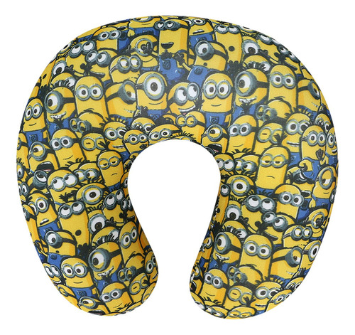 Almohada Cuello Relax Viaje Cervical Confort Minions Niños Color Amarillo