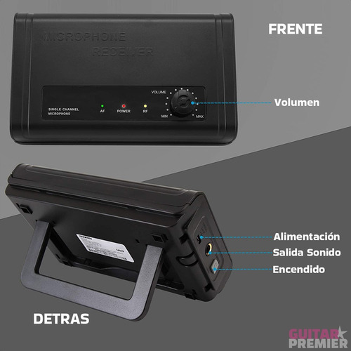 Microfono Inalambrico Uhf Profesional Receptor Fuente Envio
