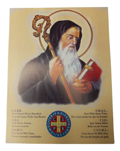 comprar Estampas San Benito Protector Santoral Santo X 10un Grande