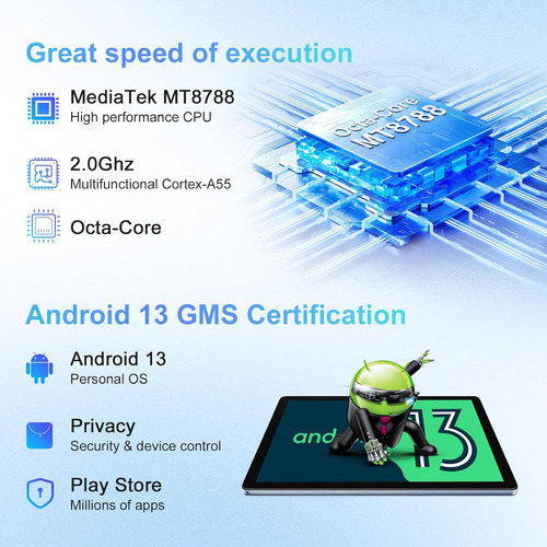Blackview Android 13 Tableta De 10 Pulgadas Con 16 Gb De Ram