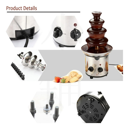 Shaoke Fuente De Fondue De 4 Capas, Cascada De Bricolaje