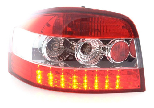 Lanterna Led Esportiva Audi A3 2007 A 2012 Cristal Red