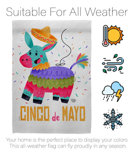 Ornament Collection Fiesta Of Mayo Garden Flag Set Soporte D