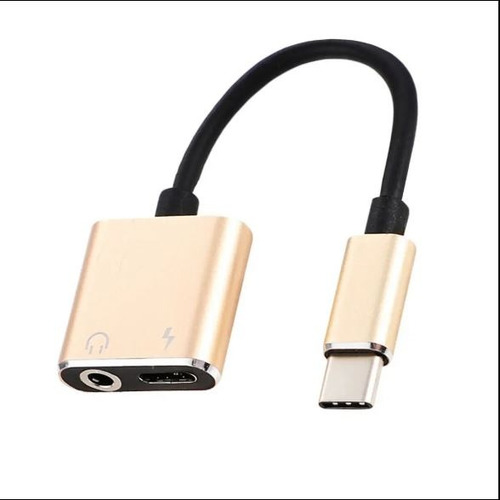 Adaptador Tipo C Para P2 Fone Com Entrada Para Carregamento