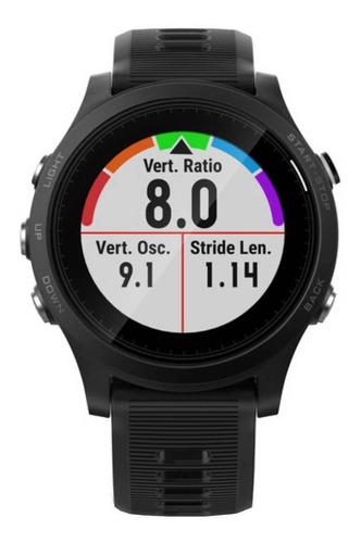 Smartwatch Garmin Forerunner 935 Sport 1.2" caja 1.4mm de  polímero reforzado con fibra  negra, malla  negra de  silicona y bisel  negro de  dlc 0100174600