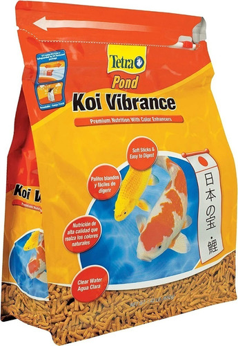 Alimento en palos Tetra Pond Koi Vibrance para peces de lagos estanques y fuentes como Carpas Koi y Goldfish en bolsa de 1.43lb