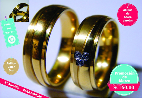 Anillo Elegante De Acero Para Bodas- Compromisos.